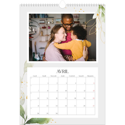 A3 Calendrier annuel — Éclaboussure florale [Avril]