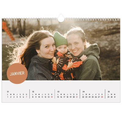 Calendrier photo A3 — Gommettes photo [Janvier]