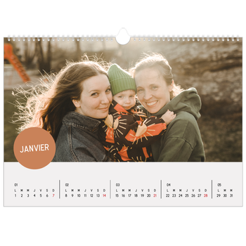 Calendrier photo A3 — Gommettes photo
