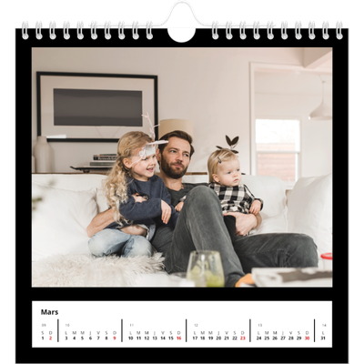 Calendriers annuels carré — Bodures noires [Mars]