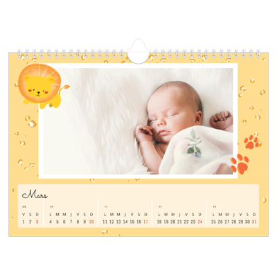 Calendrier photo A4 — Mes petits animaux [Mars]