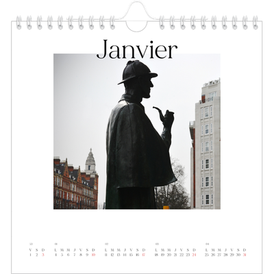 Calendriers annuels carré — Mon carnet de voyage [Janvier]