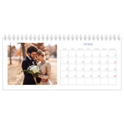Calendrier de bureau — Classique cobalt [Février]