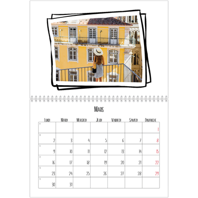 Calendrier photo A4 double (30 x 40 cm) — Instants d'album photo [Mars]