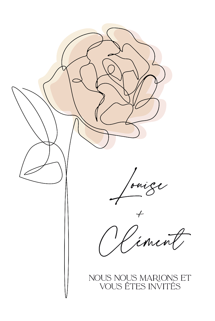 Cartons d'invitation — Lignes florales délicates