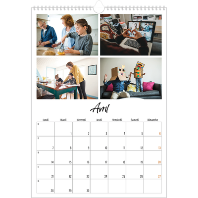 A3 Calendrier annuel — Journal Intime [Avril]