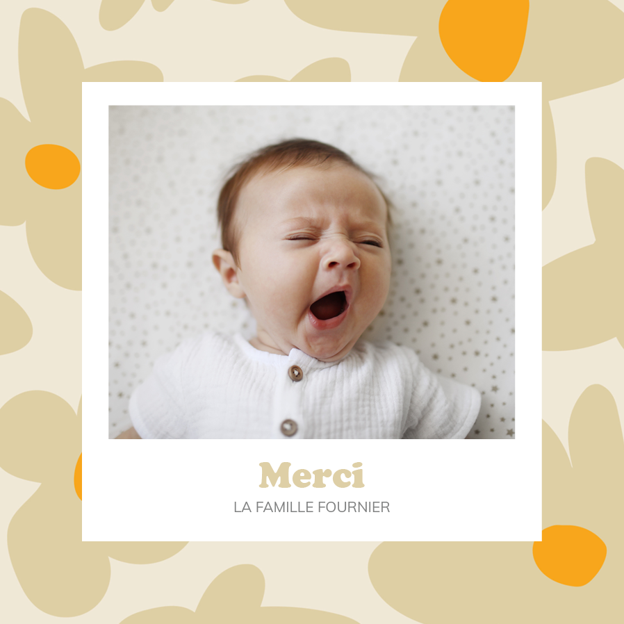 Carte de remerciement — Bébé rétro
