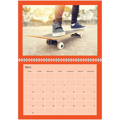 Calendrier photo A4 double (30 x 40 cm) — Panel de couleur [Mars]