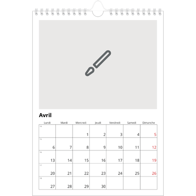 Calendrier photo A4 (20 x 30 cm) — Créez votre produit [Avril]