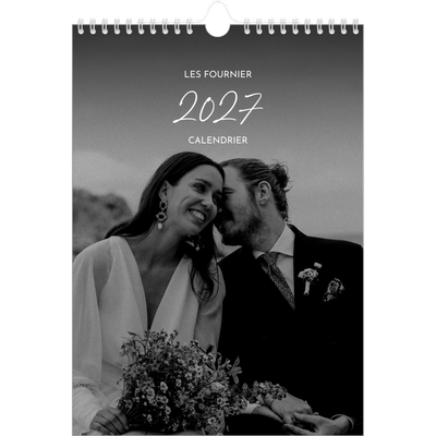 Calendrier photo A4 (20 x 30 cm) — Écriture élégante [couverture]