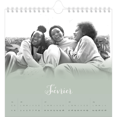 Calendriers annuels carré — Fondu argile [Février]