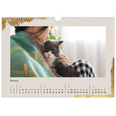 Calendrier photo A3 — Classic Gold [Février]