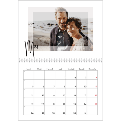 Calendrier photo A4 double (30 x 40 cm) — Cadre clair [couverture]