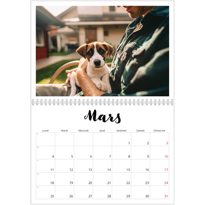 Calendrier photo A4 double (30 x 40 cm) — Fait Main [Mars]