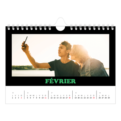 Calendrier photo A5 — Fun Typo [Février]