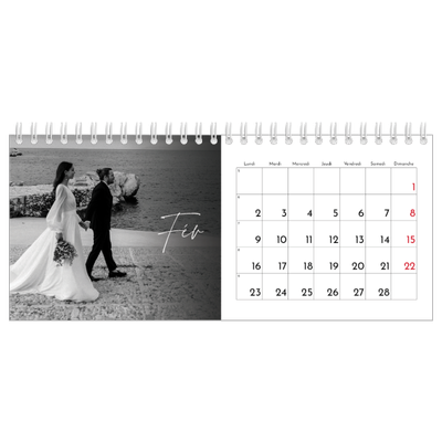 Calendrier de bureau — Écriture élégante [Février]