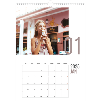 Calendrier photo A3 — Numéros mensuels