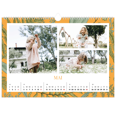 Calendrier photo A3 — Papier peint floral [couverture]