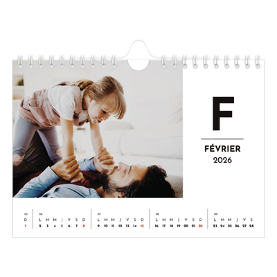 Calendrier photo A5 — Projecteur sur les lettres [Février]