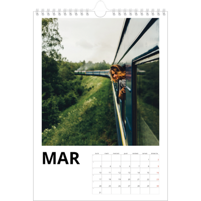 Calendrier photo A4 (20 x 30 cm) — Espace blanc [Mars]