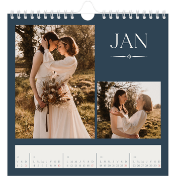 Calendrier photo carré — Ardoise et sérifs