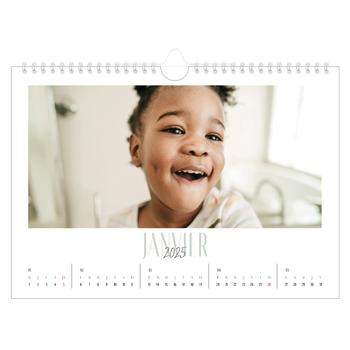 Calendrier photo A4 — Mix de typographies