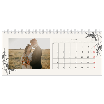 Calendrier de bureau — Encre & lierre [Janvier]