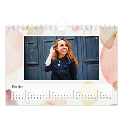 Calendrier photo A5 — Pluie d'aquarelle [Février]