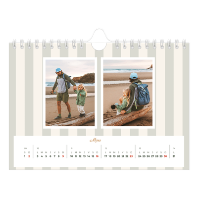 Calendrier photo A5 — Lettrages et rayures [Mars]