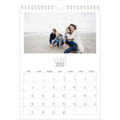 Calendrier photo A4 (20 x 30 cm) — Mix de typographies [Avril]