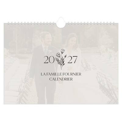 Calendrier photo A4 — Initiales fleuries [couverture]