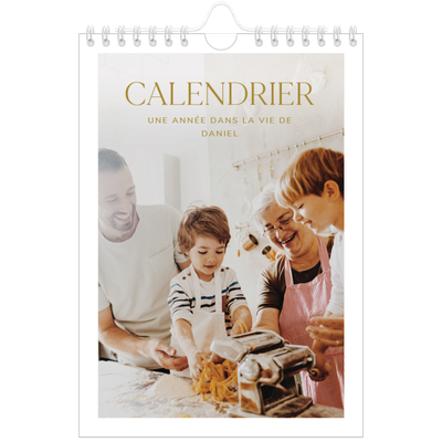 Calendrier photo A5 — Large texte Doré [couverture]