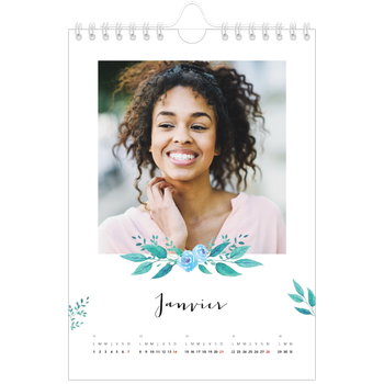 Calendrier photo A5 — Ornements aquarelle