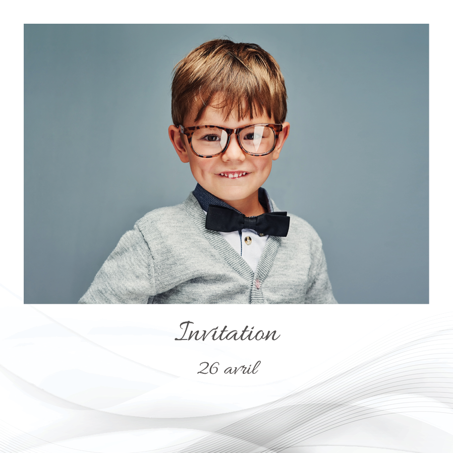 Cartons d'invitation — Vague grise