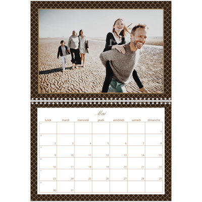Calendrier photo A4 double (30 x 40 cm) — Noir et blanc vintage [couverture]