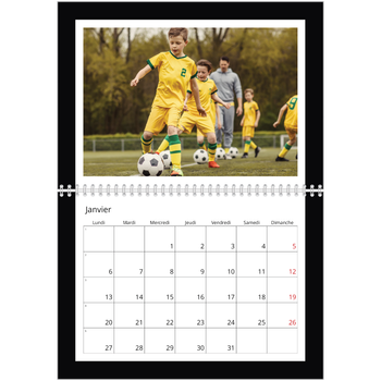 Calendrier photo A4 double — Cadre noir