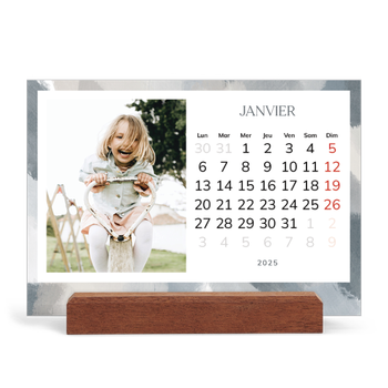 Calendrier de bureau support bois - paysage — Effet pinceau