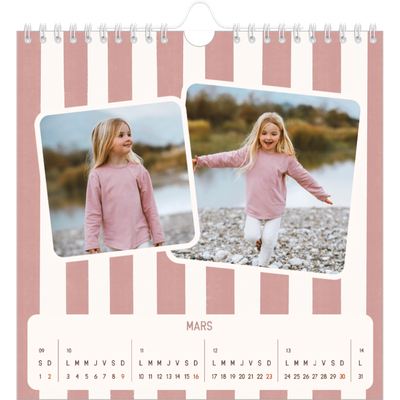 Calendriers annuels carré — Motifs rétros [Mars]