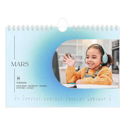 Calendrier photo A5 — Dégradé astrologique [Mars]