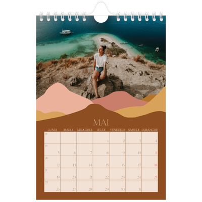 Calendrier photo A5 — Montagnes aux tons neutres [couverture]