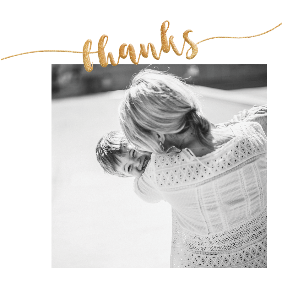 Carte de remerciement — Calligraphie dorée