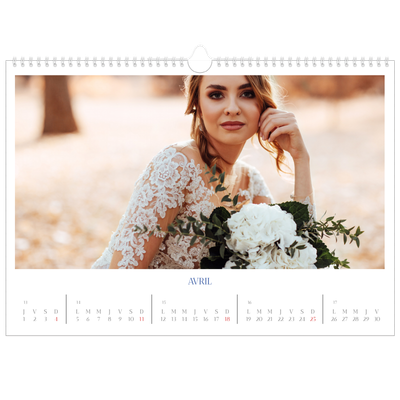 Calendrier photo A3 — Classique cobalt [Avril]