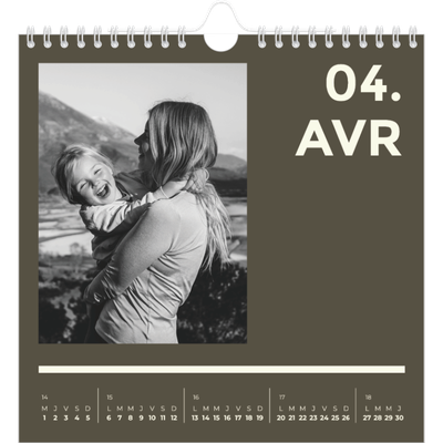 Calendriers annuels carré — Contemporain audacieux [Avril]