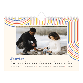 Calendrier photo A5 — Rayures rétros