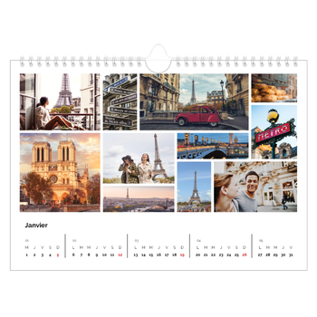 Calendrier photo A4 — Diaporama asymétrique
