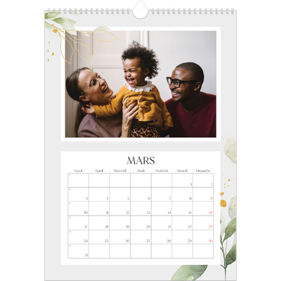 A3 Calendrier annuel — Éclaboussure florale [Mars]