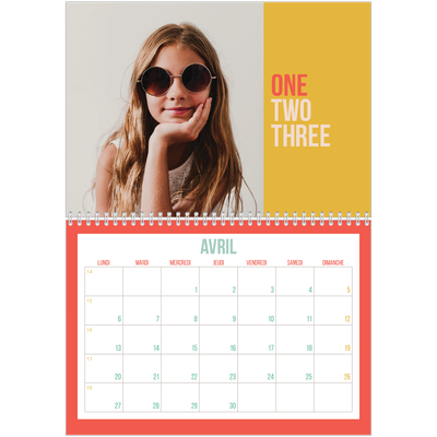 Calendrier photo A4 double (30 x 40 cm) — Fun et moderne [Avril]