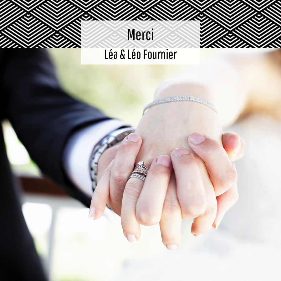 Carte de remerciement — Monochrome géométrique