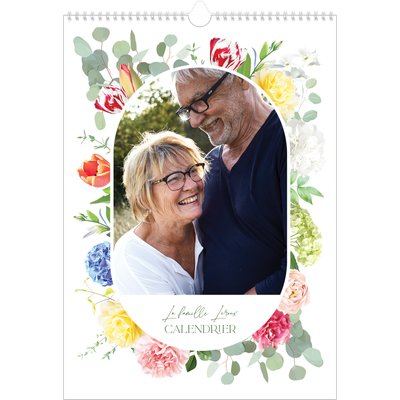 A3 Calendrier annuel — Fleurs traditionelles [couverture]