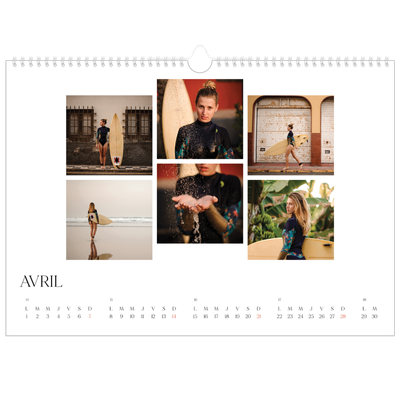 Calendrier photo A3 — Surf & couchers de soleil [Avril]